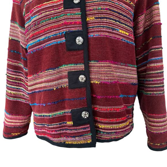 VINTAGE White Stag Tapestry Jacket Brown Red Yellow Blue Size Medium 8 / 10 - Picture 4 of 11